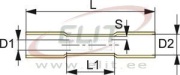 Butt Connector Ver 5.5 g heat shrink, 4..6mm² 600V, L41mm, -10..105°C, Polyolefin ^copper, 100pcs/pck, blue