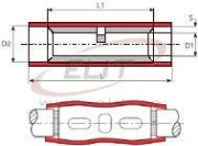 Butt Connector Ver 1.25 r, PVC insulated, 0.5..1.5mm² 600V, L26mm, -25..75°C, PVC ^copper, 100pcs/pck, red