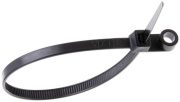 Cable Tie w. Screw Mount 150/3.6 SW, 18.2kg, Polyamide 6.6, -40..85°C, UL94 V-2, UL ^Lloyd’s, 100pcs/pck, black