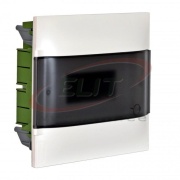 FM Distribution Box Practibox S, 12M, 63A 230/400VAC, PEN 10+10| 1.5..16mm², 328x235x102, IP40 IK07 cl.II, white with smoked transparent door