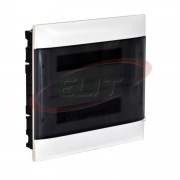 FM Distribution Box Practibox S, 2x 18M, 90A 230/400VAC, PEN 22+22| 1.5..25mm², 436x385x103, IP40 IK07 cl.II, white with smoked transparent door
