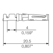 Crimp contact CB1.6E18-16 SN I3.5, socket, tinned, 1.5mm², copper alloy