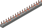 Busbar S-4L-1000/16, L1-L2-L3-N, 56M| 14x4, 16mm², pin, pitch 17.8mm, MaxPro