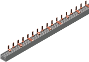 Busbar S-4L-1000/16, L1-N-L2-N-L3-N, 54M| 27x2, 16mm², pin, pitch 17.8mm