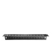 Cable Management Panel 19in, 1U w. metal cover, black