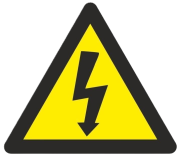 Device Marker 80x80x80, Triangle Lightning Flash, self-adhesive, -45..80°C, PVC, yellow-black