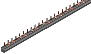 Busbar S-3L-1000/16 SO, L1-L2-L3, 57M| 19x3, 16mm², pin, pitch 17.6mm, ABB PS3/60/16 2CDL230001R1660, MaxPro