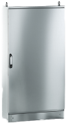 Cabinet E COMP, 1200Wx1400Hx300D, double plain door, mounting plate, lever-operated double bar locking w. 3mm double-bit insert, cable entry bottom plates, seal, ss AISI304L, IP55 IK10, Nema12