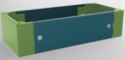 Plinth Front Crosspiece ECZP, 600Wx100H, incl. accessories, C3M| epoxy resin layer, 2pcs/pck, ocean blue