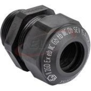 Cable Gland Ex Progress GFK, M25x1.5, ø19..20.5mm, thread 13mm, -20..85°C, glass fiber reinforced polyamide ^TPE|NBR, HF, incl. O-ring, Ex e II, CE/IECEx/DNV, IP66/68, black