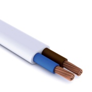 Flexible Cable H03VVH2-F, 2x0.75mm² 300/300V -10..60°C, white