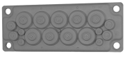 Multigate HTC-17, FL21/ C-hole| 216x84mm, 9x 18..30/ 10..14, 4x 10..15, 4x 5..10, -40..130°C, fastening hole ø10mm, incl. rivets set, HF, IP65/55, grey