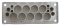 Multigate HTC-17, FL21/ C-hole| 216x84mm, 9x 18..30/ 10..14, 4x 10..15, 4x 5..10, -40..130°C, fastening hole ø10mm, incl. rivets set, HF, IP65/55, grey