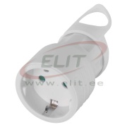 Socket CEE 7/7, 2P+E Schuko 3680W 16A 250V, straight, IP20, white, Emos