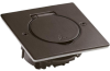 Floor Socket Box Arteor/Mosaic, square, 1x 2M, white LED, 180° opening flap, IP44 IK08, brown brushed steel