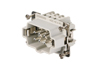 Insert HDC HE 6 MS, male, size 3, 6P 24A 500V, screw
