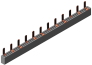 Busbar S-3L-210/10 ML, L1-L2-L3, 12M| 4x3, 10mm², pin, pitch 17.8mm, incl. endcover, MaxPro