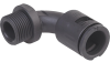 Conduit Connector Elbow RQB190-M, M20x1.5| D21.2, 90° bend, wrench 26mm, conically sealing, -40..120°C, polyamide impact-resistant, V0 (UL 94), IP66, black