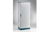Cabinet ENUX, 800Wx2200Hx600D, frame, plain door, rear panel, lever-operated double bar locking w. 3mm double-bit insert, modular, adj. cable entry w. sealing gasket, C3M| epoxy resin layer, IP55 IK10, NEMA12, ocean blue/ grey