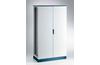 Cabinet ENUX, 1200Wx2200Hx600D, frame, blank double door, rear panel, lever-operated double bar locking w. 3mm double-bit insert, modular, adj. cable entry w. sealing gasket, C3M| epoxy resin layer, IP55 IK10, NEMA12, ocean blue/ grey