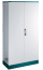 Cabinet ENUX, 1400Wx2000Hx400D, frame, blank double door, rear panel, lever-operated double bar locking w. 3mm double-bit insert, modular, adj. cable entry w. sealing gasket, C3M| epoxy resin layer, IP55 IK10, NEMA12, ocean blue/ grey