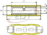 Butt Connector Ver 5.5 g, PVC insulated, 4..6mm² 600V, L26mm, -25..75°C, PVC ^copper, 100pcs/pck, yellow