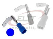 Piggy-back Connector Con dh 6.3 r, insulated, 1.5..2.5mm² 300V, tab 0.8x6.4mm| 648, -25..75°C, PVC, brass, 100pcs/pck, blue