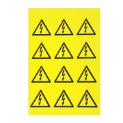 Device Marker Symbolpack 25x25x25 B/DR, Triangle Lightning Flash, self-adhesive, -45..80°C, 120pcs/pck| 12pcs/sht, yellow-black
