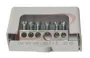Equipotential Busbar PA6, base, cover, 2x (6..25mm², 5x 1,5..6mm²), Pollmann