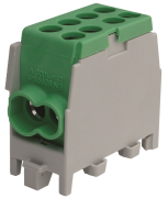 Main Terminal Al/Cu HLAK 25-1/2 M2, 2x 25/16mm²/ 2x 16/10mm², 130/100A 1000VAC/DC, 2.5/2Nm, TS35, green