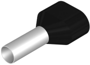 Twin Wire-End Ferrule w. Collar Ct 060014 w, 2x6x14mm, 100pcs/pck, black