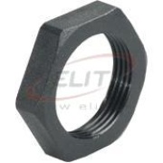 Locknut Synthetic, M25x1.5, wrench 32mm, thread 7mm, -40..100°C, glass fiber reinforced polyamide, HF, black