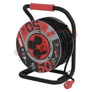 P19223, 4x 2P+E Schuko 16A 230VAC (max 1000W/3680W) H07RN-F 3x 1,5mm2, op.temp. -25°C..+60°C, IP44, black-red, Emos