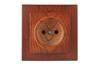 Socket Touran, mech.| 2P+E Schuko shuttered, cover, 16A 250VAC, flush mount, Nilson, cherry