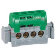PE-klemm, 4x 1.5..16mm², 80A 400V, touch-proof, green