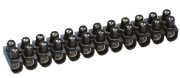 Lühterklemm NylBloc, 12x 25mm² (Ø7mm) 101A 250V, flame retardant polypropylene -25..100°C, black