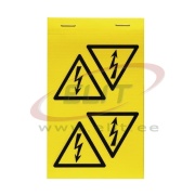 Kleebis Elektrioht, 75x75x75mm, isekleepuv, -45..80°C, 4ea/1pc| 10pc/1pck, Weidmüller, yellow-black