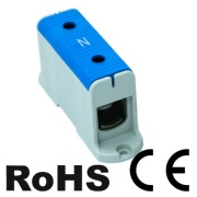 Hargnemisklemm Al/Cu UK240/1N, 1P (2holes) 35-240mm² 380/425A 1000VAC/ 1500VDC, Hex8 26Nm 35..120mm²/ 46Nm 150..240mm², panel mount, MaxPro, sinine