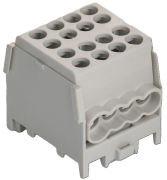 Hargnemisklemm Al/Cu HLAK 25-1/6 M2, 2x 25/16mm²/ 6x 16/10mm², 130/100A 1000VAC/DC, 2.5/2Nm, TS35, hall