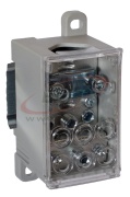 Jaotusklemm Al/Cu PVB 160-6, 95/150mm²/ 6x 35mm², 160A 100VAC/DC, kompl. markerid, TS35, paigaldusplaat, Pollmann, hall