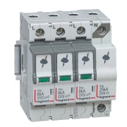 Liigpingepiirik, 4P, T1+T2, Uc 320VAC, impulse current (10/350μs) Iimp 12.5kA, discharge current (8/20μs)| Imax 60kA, In 25kA, TT/TNS