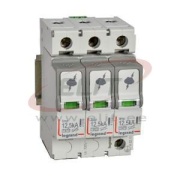 Liigpingepiirik, 3P, T1+T2, Uc 320VAC, impulse current (10/350μs) Iimp 12.5kA, discharge current (8/20μs)| Imax 60kA, In 25kA, 4..35mm², abikontakt, TNC
