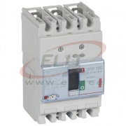 Kompaktkaitselüliti DPX³ 160, 80A 3x 415VAC 36kA, short-circuit protection 0.8..1In, overload protection 10In, incl. screws/ cage clamps Al/Cu 70/95mm², panel mount