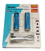 AA HR06 USB-C Laetav Li-Ion aku 1.5V, 2500mWh, 2-pack, LED, charging cable