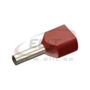 Kaksik juhtmehülss kraega Ct 015012 wc, 2x1.5x12mm, 100pcs/pck, punane