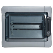 Plastkilp Plexo³, 12M, 63A 400VAC, PEN 13, 13, 282x340x141mm, reinforced polystyrene, PC, -25..40°C, incl. 10 cable glands, UV-stable, HF, cl. II, IP65 IK09, kirgas, hall