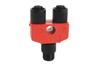 T-Port 898D, 2-ch., M12 8pin plug » 2x M12 4pin socket, 3A 30VDC, PUR, IP67, Nema6P, Allen-Bradley, red-black