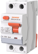 Rikkevoolukaitselüliti EPR, 2P 25A 30mA 10kA, type AC, 16/25mm²| 2..3.5Nm