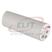 Isoleerteip, 15mm x 10m, dielectric strength 40kV/mm, PVC, UV resistant, water resistant, -25..90°C, valge