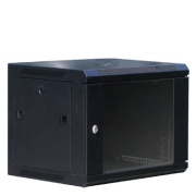 Seadmekapp 19in, 15U 600Wx770Hx500D, klaasuks, eemaldatav külgsein, paigaldus seinale, flat-pack, must